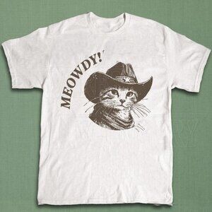 Meowdy Cowboy Cat Shirt, Vintage Cowboy Cat T-Shirt
